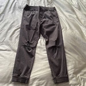 Hollister grey ripped joggers